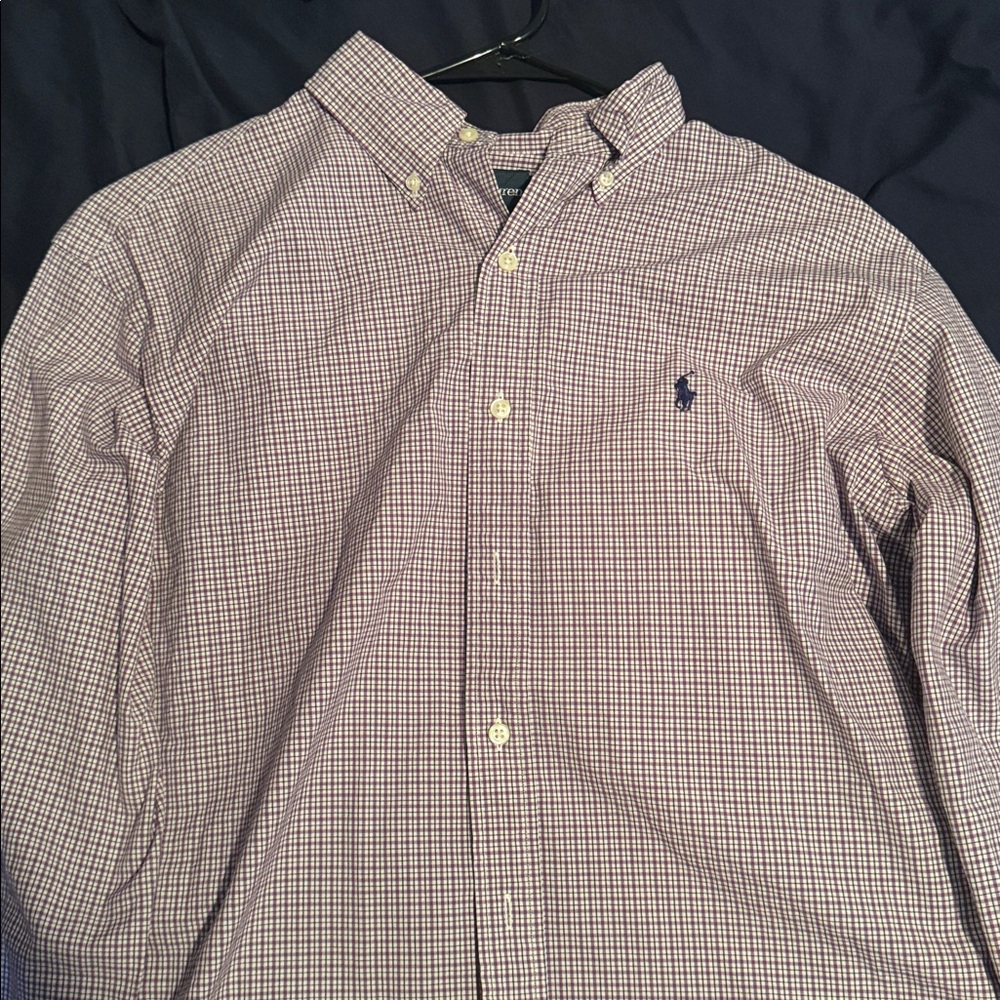 Polo by Ralph Lauren Purple Checkered Casual Button Down Shirt